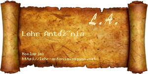 Lehr Antónia névjegykártya
